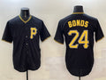 Pittsburgh Pirates #24 Barry Bonds Black Cool Base Stitched Baseball Jersey