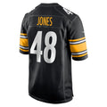 P.Steelers #48 Jamir Jones Black Team Game Player Jersey Stitched American Football Jerseys