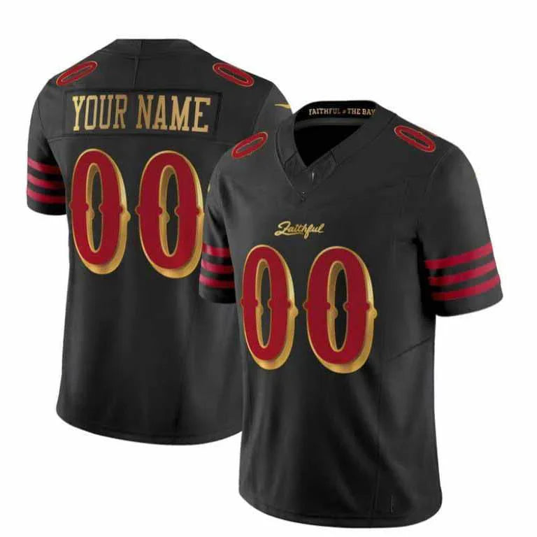 Custom SF.49ers Black 2025 Rivalries Vapor Limited Jerseys