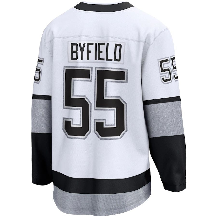 LA.Kings #55 Quinton Byfield Supporters Branded Alternate Premier Breakaway Player Jersey White Stitched American Hockey Jerseys