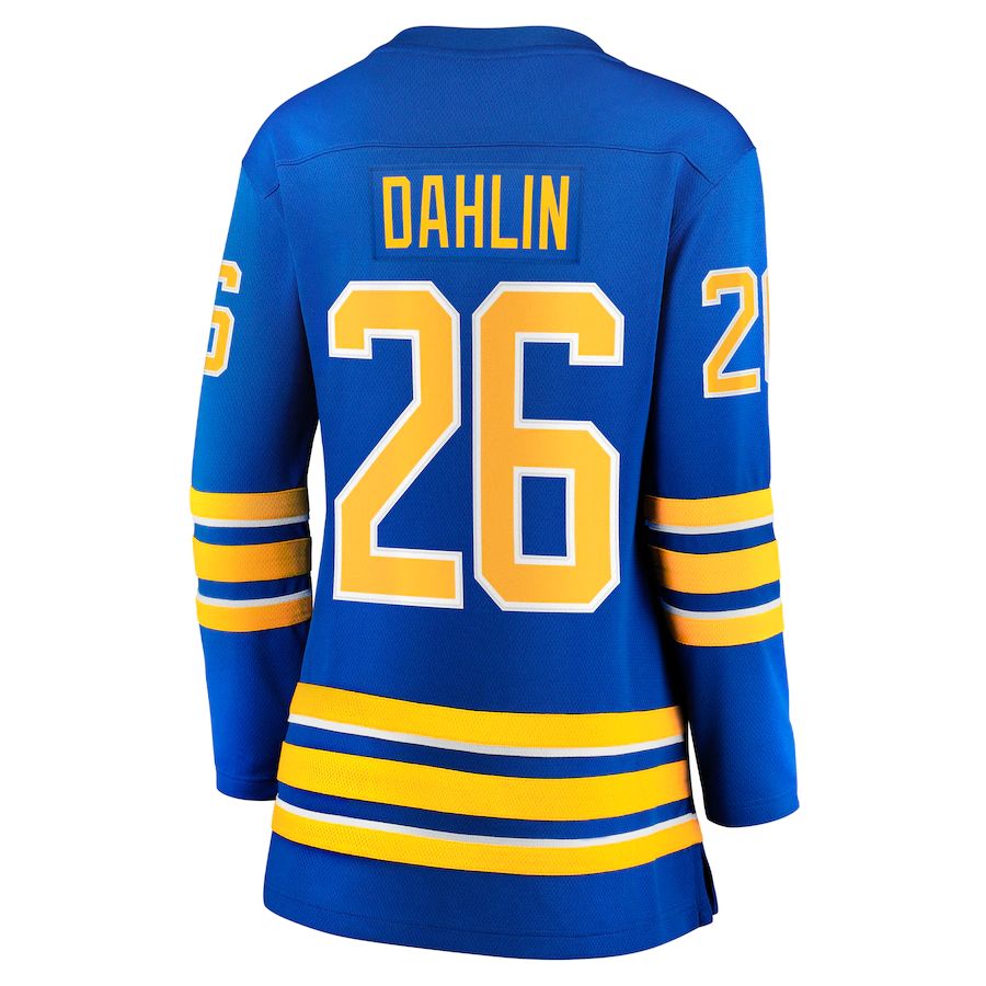 B.Sabres #26 Rasmus Dahlin Supporters Branded Women's Home Breakaway Jersey Royal Stitched American Hockey Jerseys