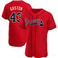 Atlanta Braves #43 Cito Gaston Red Alternate Jersey Stitches Baseball Jerseys