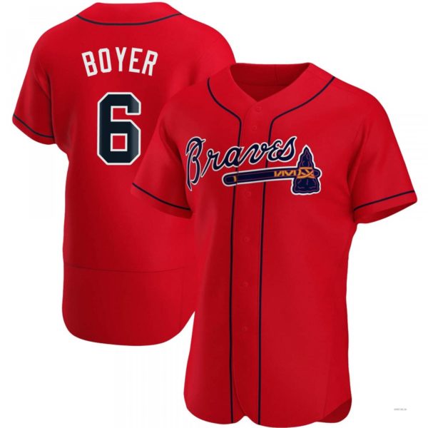 Atlanta Braves #6 Clete Boyer Navy Alternate Jersey Stitches Baseball Jerseys
