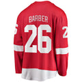 D.Red Wings #26 Riley Barber Supporters Branded Home Breakaway Player Jersey Red Stitched American Hockey Jerseys