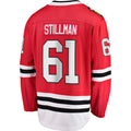 C.Blackhawks #61 Riley Stillman Supporters Branded Home Breakaway Player Jersey Red Stitched American Hockey Jerseys
