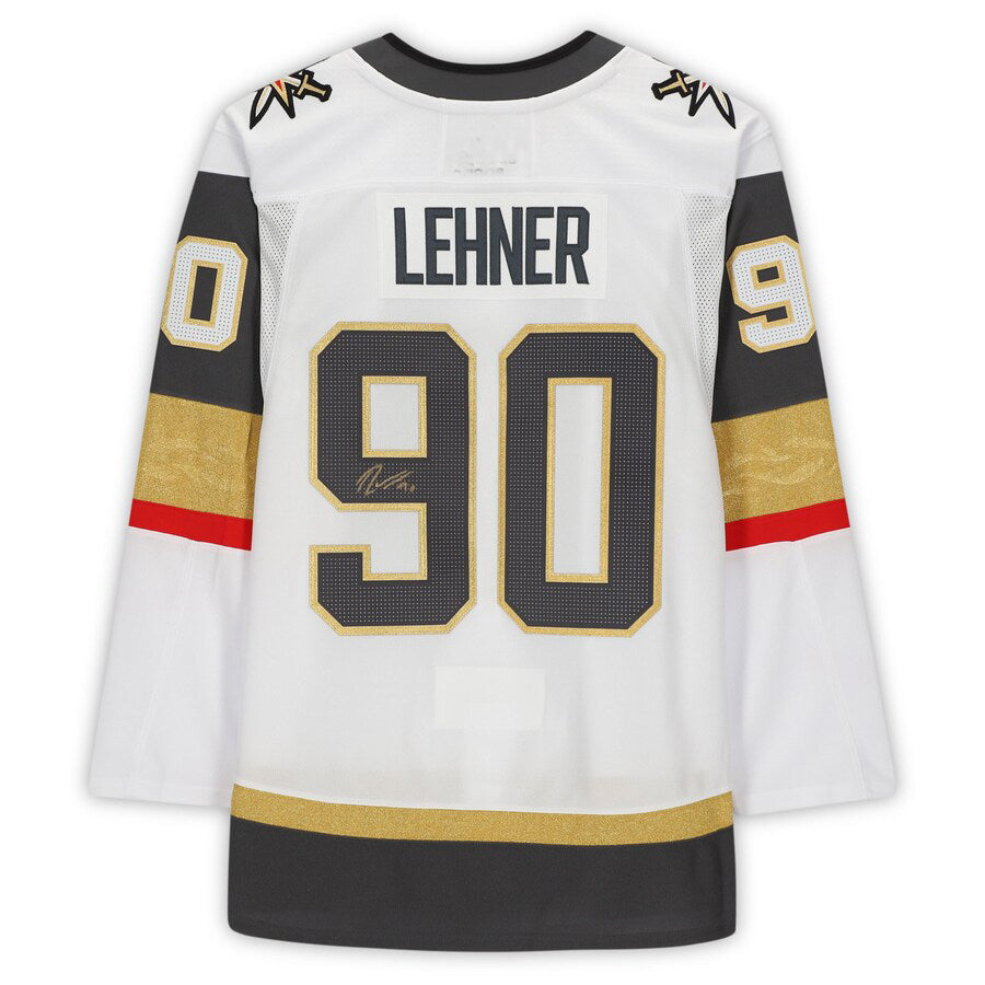 V.Golden Knights #90 Robin Lehner Supporters Authentic Autographed White Authentic Jersey Hockey Jerseys