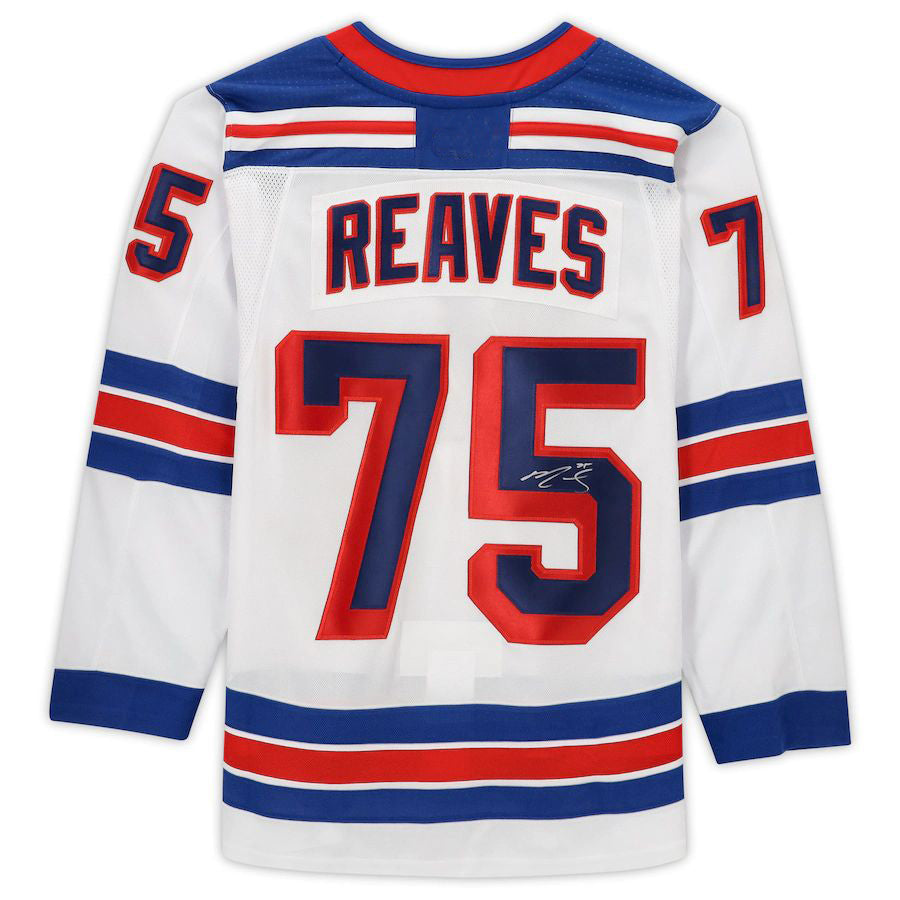 NY.Rangers #75 Ryan Reaves Supporters Authentic Autographed White Stitched American Hockey Jerseys