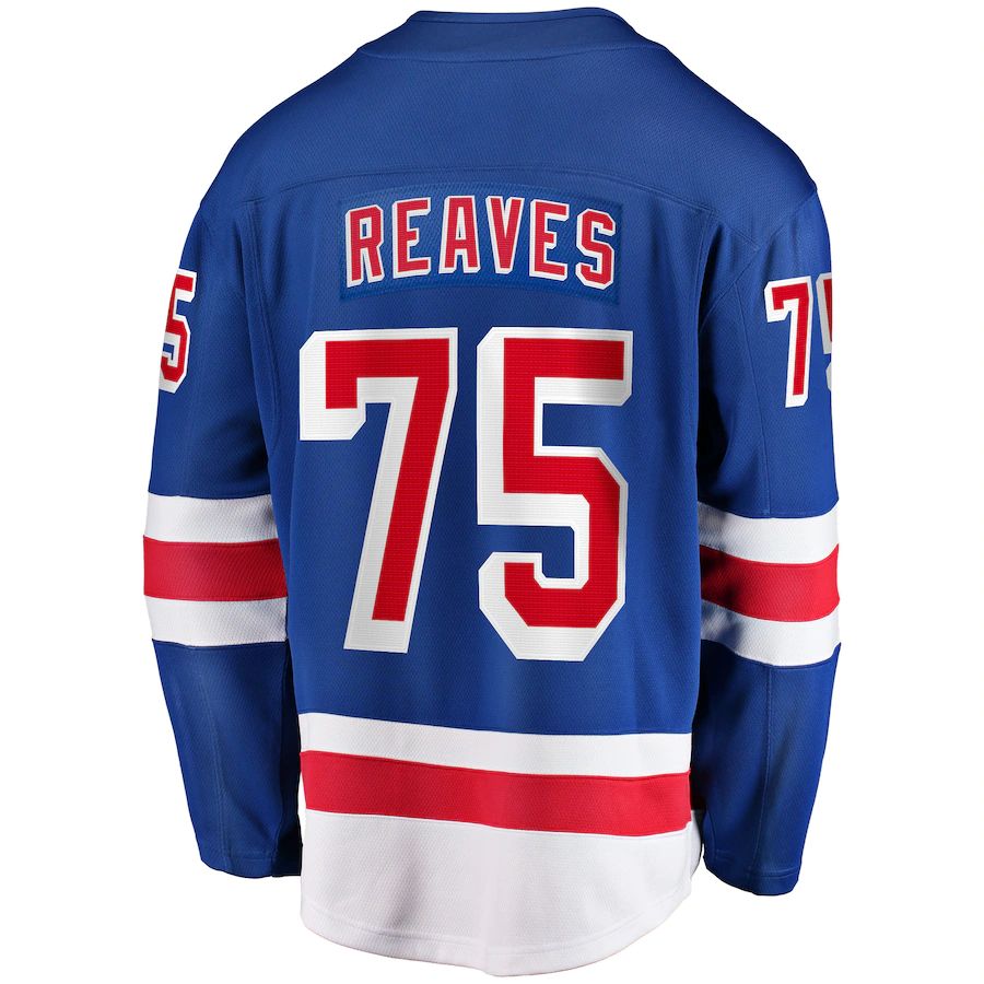 NY.Rangers #75 Ryan Reaves Supporters Branded Home Breakaway Player Jersey Blue Stitched American Hockey Jerseys