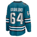 SJ.Sharks #64 Mikael Granlund Fanatics Home Breakaway Jersey - Teal Stitched American Hockey Jerseys