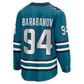 SJ.Sharks #94 Alexander Barabanov Fanatics Home Breakaway Player Jersey - Teal Stitched American Hockey Jerseys