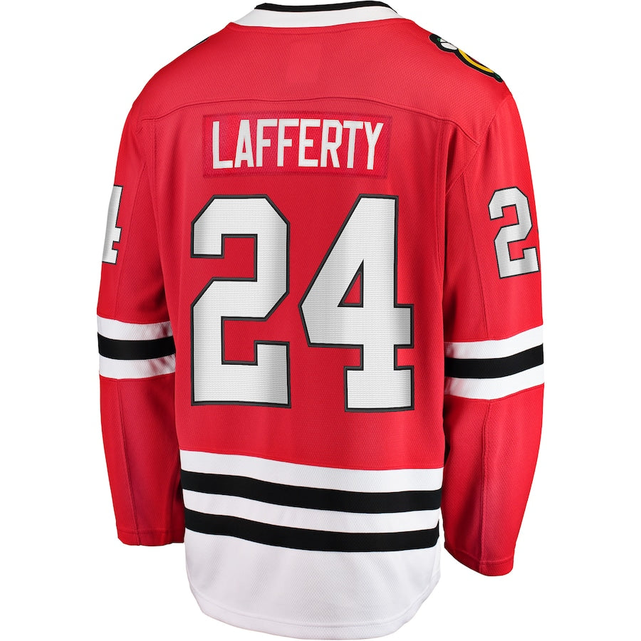 C.Blackhawks #24 Supporters Branded Home Breakaway Player Jersey Red Stitched American Hockey Jerseys
