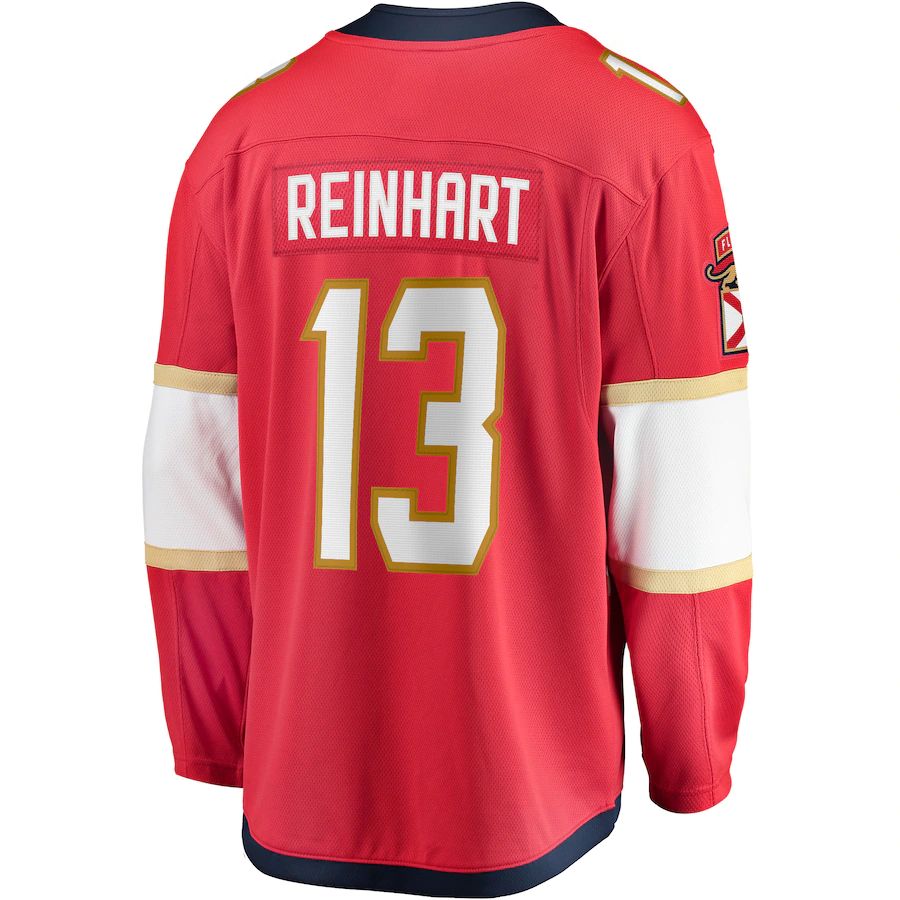 F.Panthers #13 Sam Reinhart Supporters Branded Breakaway Player Jersey Red Stitched American Hockey Jerseys