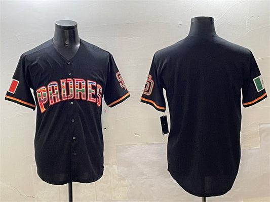San Diego Padres Blank Black Mexico Cool Base Stitched Baseball Jersey