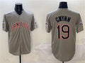 San Diego Padres #19 Tony Gwynn Gray With Patch Cool Base Stitched Baseball Jersey