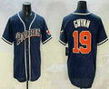 San Diego Padres #19 Tony Gwynn Navy Blue Stitched Cool Base Baseball Jersey
