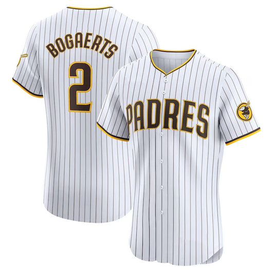 San Diego Padres #2 Xander Bogaerts Home Elite Jersey - White Stitched Baseball Jersey