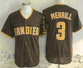 San Diego Padres #3 Jackson Merrill Brown Limited Stitched Baseball Jersey
