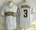 San Diego Padres #3 Jackson Merrill White Pinstripe Limited Stitched Baseball Jersey