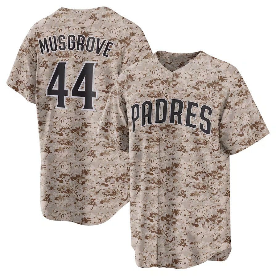 San Diego Padres #44 Joe Musgrove USMC Alternate Replica Player Jersey - Camo Stitched Baseball Jersey