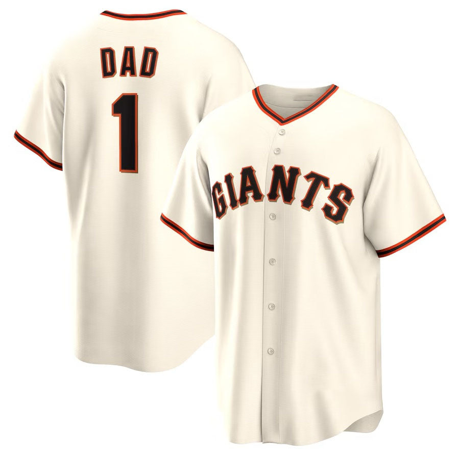 San Francisco Giants #1 Dad Home Replica Jersey - White Stitched Baseball Jersey