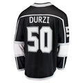 LA.Kings #50 Sean Durzi Supporters Branded Home Breakaway Player Jersey Black Stitched American Hockey Jerseys