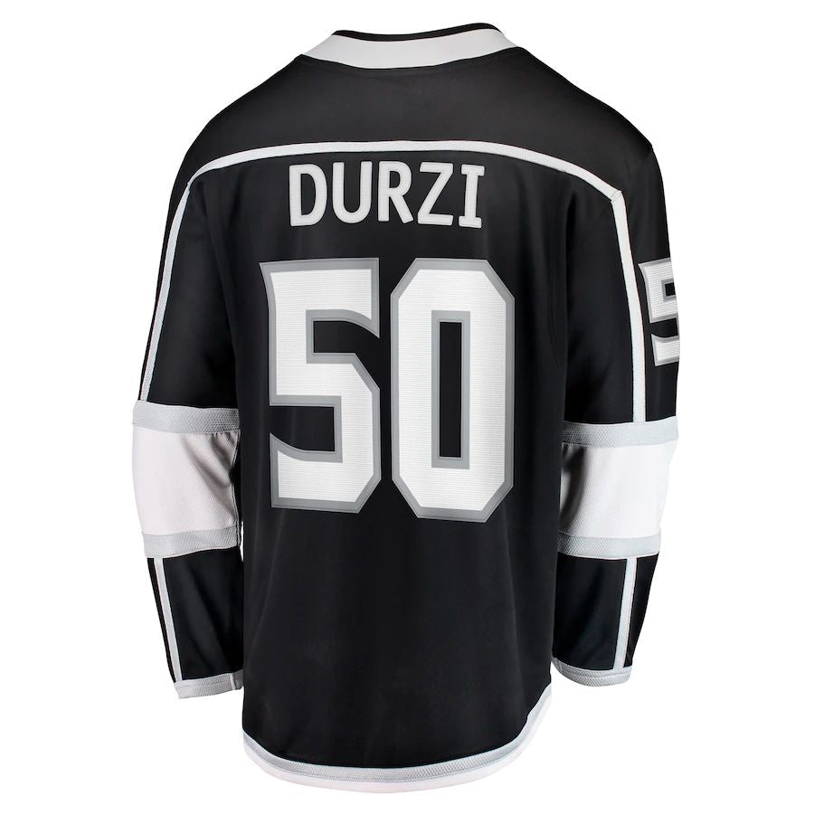 LA.Kings #50 Sean Durzi Supporters Branded Home Breakaway Player Jersey Black Stitched American Hockey Jerseys