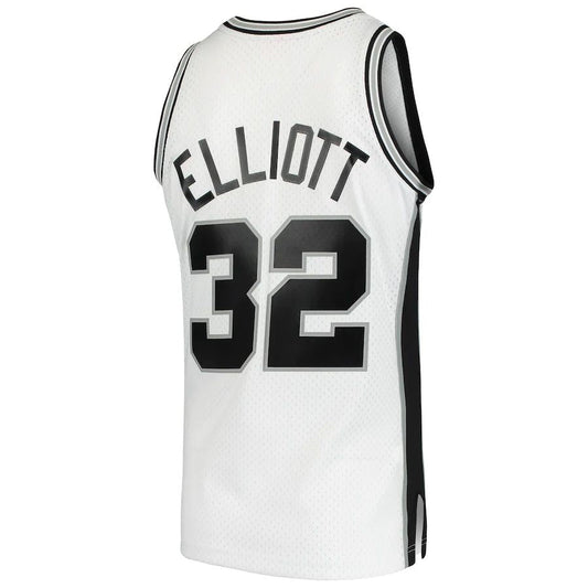 S.Antonio Spurs #32 Sean Elliott Mitchell & Ness 1998-99 Hardwood Classics Swingman Jersey White Stitched American Basketball Jersey