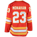 C.Flames #23 Sean Monahan Supporters Authentic Autographed Alternate Jersey Red Stitched American Hockey Jerseys