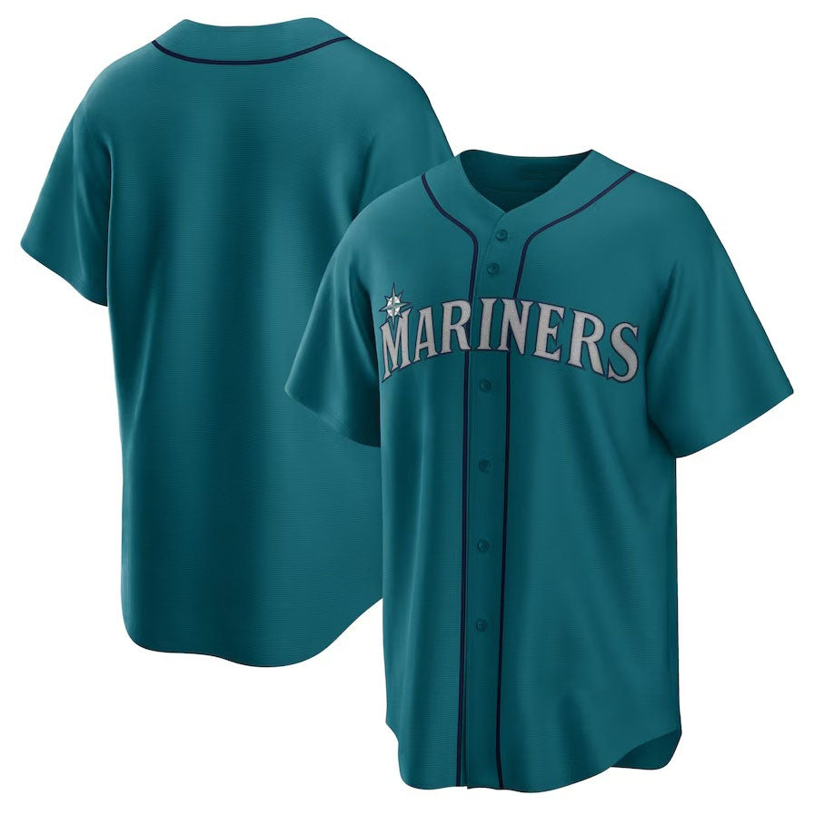 Seattle Mariners Alternate Replica Team Jersey - Aqua Stitched Baseball Jersey