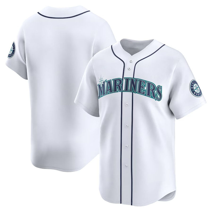 Seattle Mariners Home Limited Jersey - White Stitched Baseball Jersey