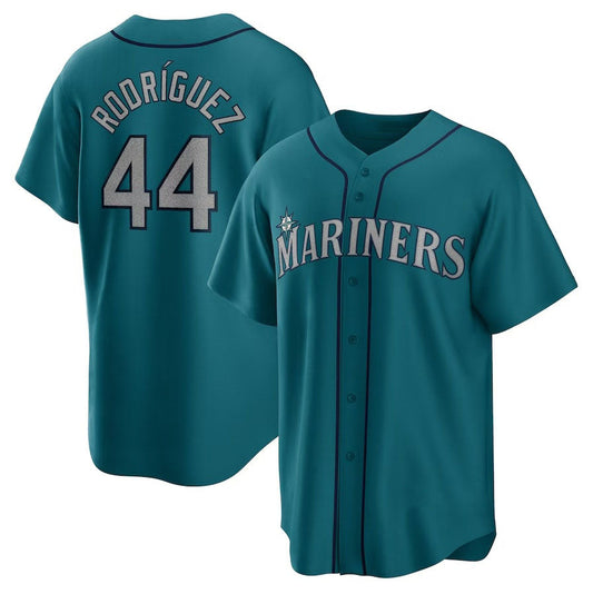 Seattle Mariners #44 Julio Rodriguez Official Replica Player Jersey - Aqua Stitched Baseball Jersey