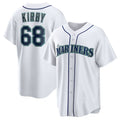 Seattle Mariners #68 George Kirby Home Replica Jersey - White Stitched Baseball Jersey