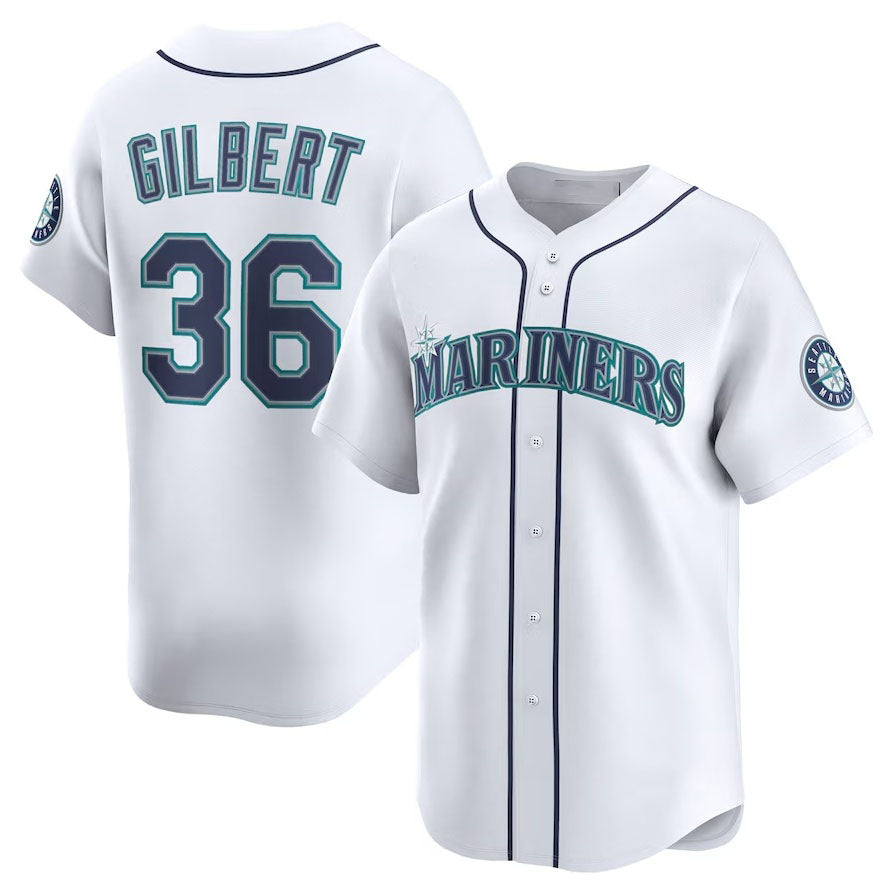 Seattle Mariners #36 Logan Gilbert Home Limited Player Jersey - White Stitched Baseball Jersey