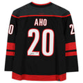 C.Hurricanes #20 Sebastian Aho Supporters Authentic Autographed Black Alternate Jersey Black Stitched American Hockey Jerseys