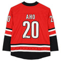 C.Hurricanes #20 Sebastian Aho Supporters Authentic Autographed Supporters Breakaway Jersey Red Stitched American Hockey Jerseys