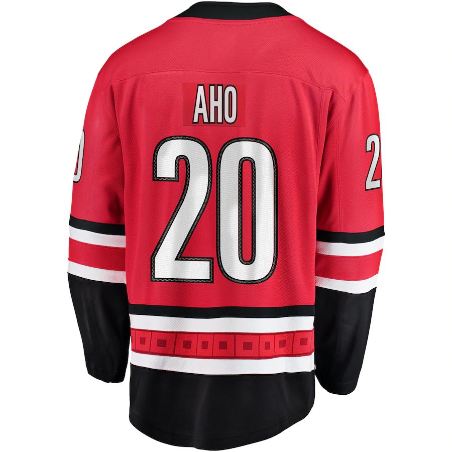C.Hurricanes #20 Sebastian Aho Supporters Branded Breakaway Player Jersey Red Stitched American Hockey Jerseys