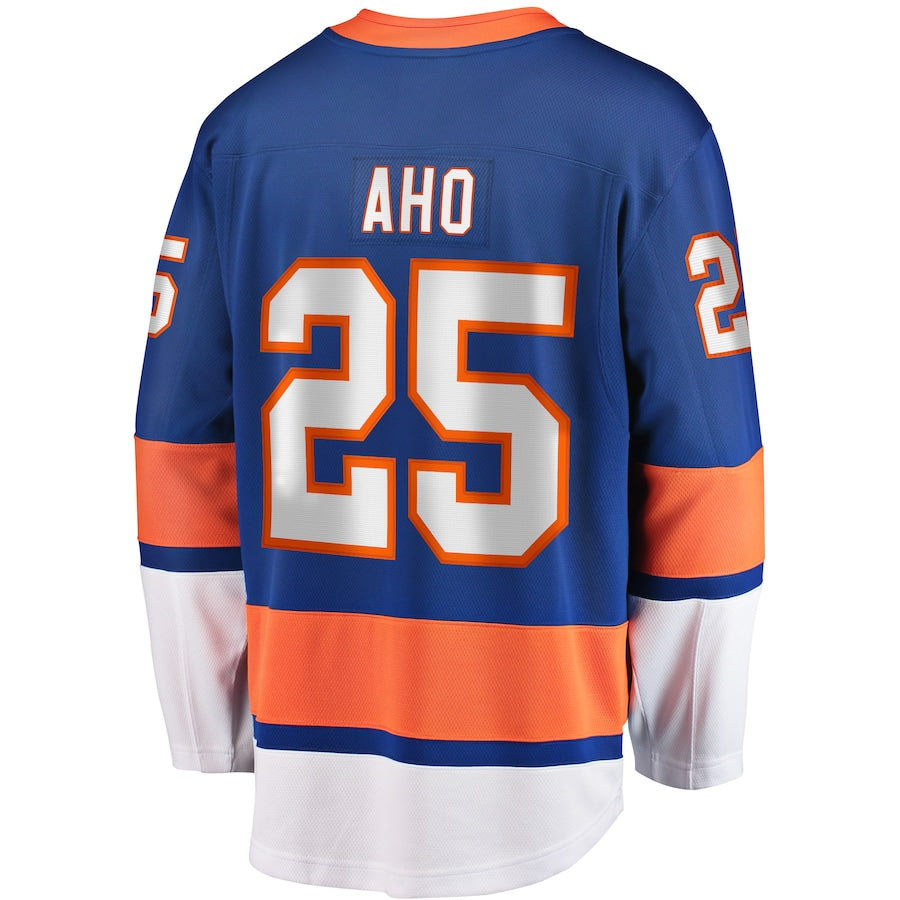 NY.Islanders #25 Sebastian Aho Supporters Branded Home Breakaway Player Jersey  Royal Stitched American Hockey Jerseys