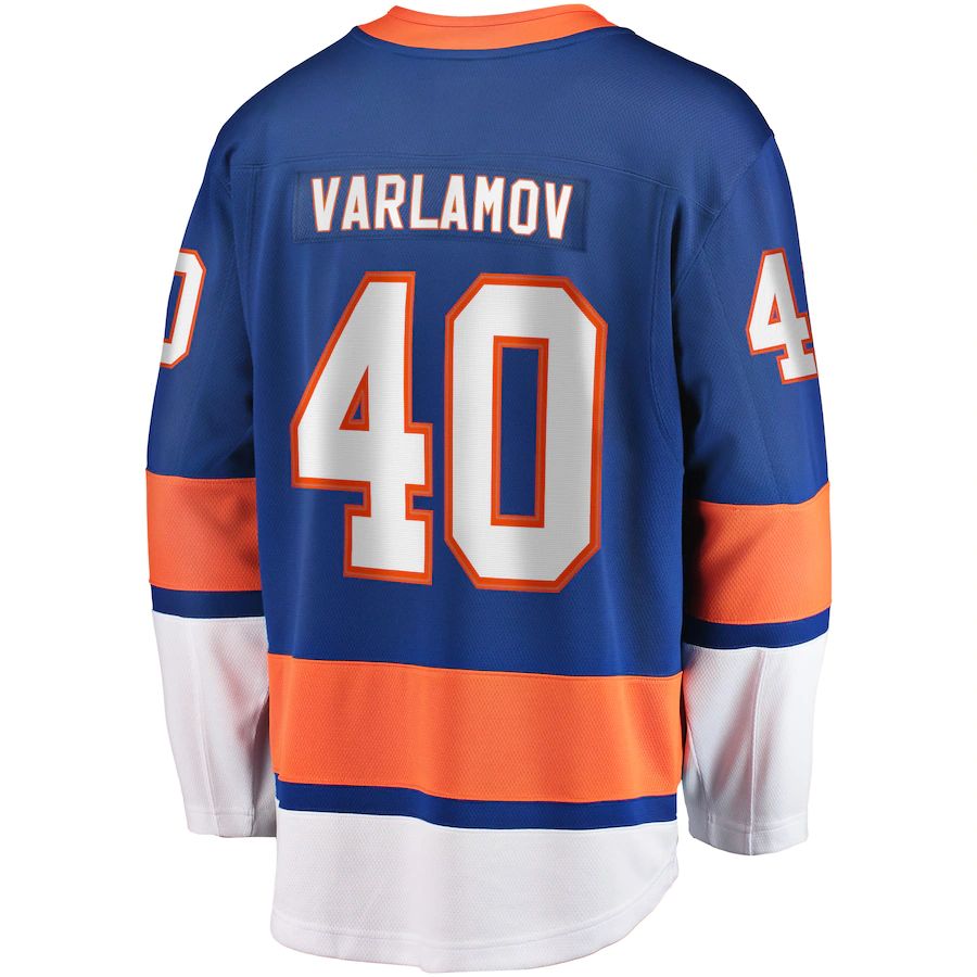 NY.Islanders #40 Semyon Varlamov Supporters Branded Replica Player Jersey Royal Stitched American Hockey Jerseys