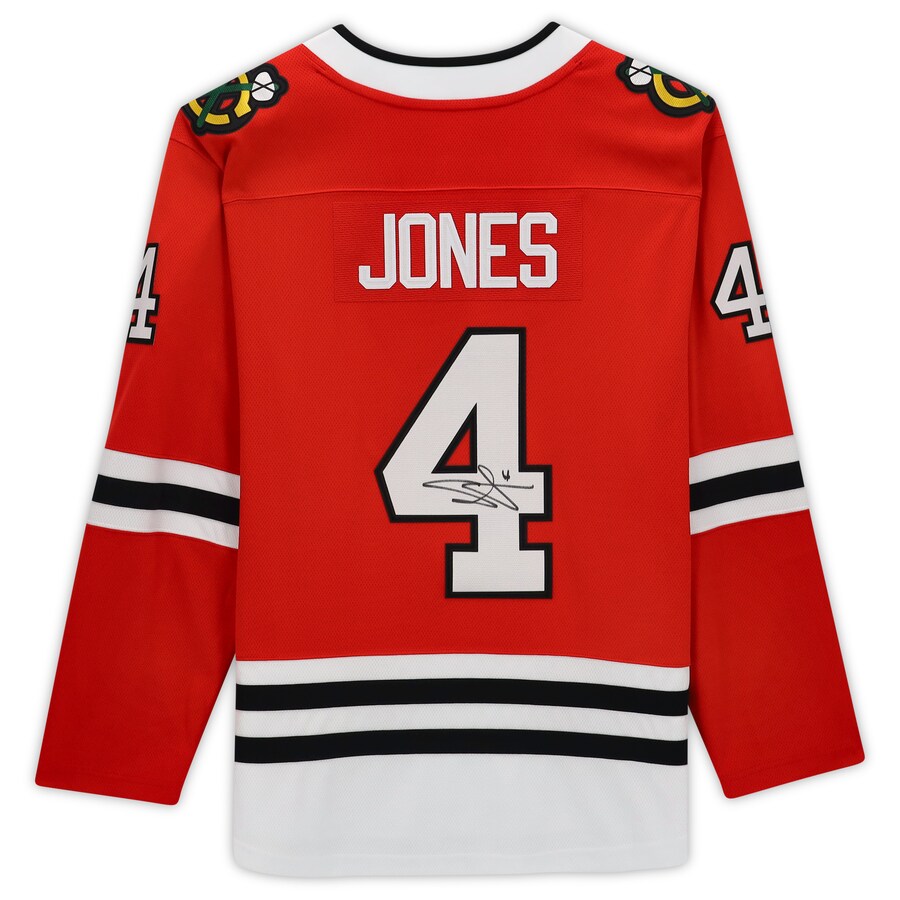 C.Blackhawks #4 Seth Jones Supporters Authenti Autographed Supporters Breakaway Jersey Red Stitched American Hockey Jerseys