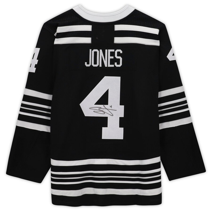 C.Blackhawks #4 Seth Jones Supporters Authenti Autographed Alternate Authentic Jersey Black Stitched American Hockey Jerseys