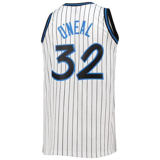 O.Magic #32 Shaquille O'Neal Mitchell & Ness Big & Tall 1993-94 Hardwood Classics Swingman Jersey White Stitched American Basketball Jersey