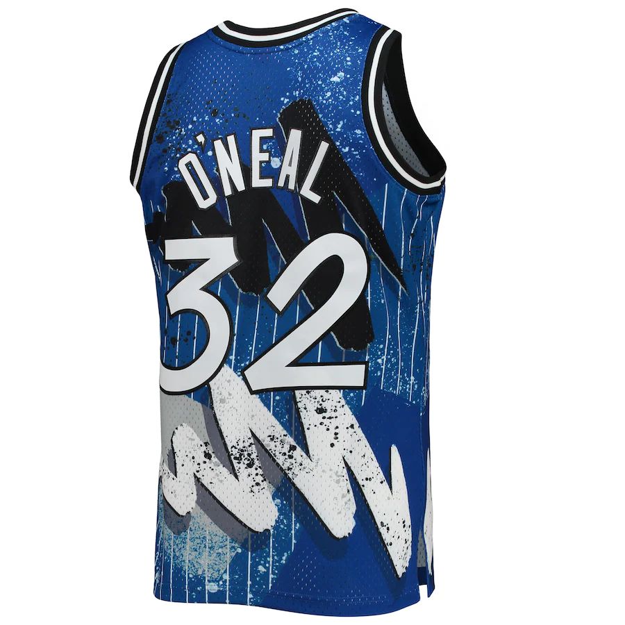 O.Magic #32 Shaquille O'Neal Mitchell & Ness Hardwood Classics 1994-95 Hyper Hoops Swingman Jersey Blue Stitched American Basketball Jersey