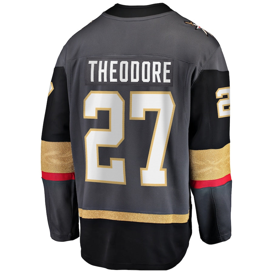V.Golden Knights #27 Shea Theodore Supporters Branded Alternate Premier Breakaway Player Jersey Gray Hockey Jerseys