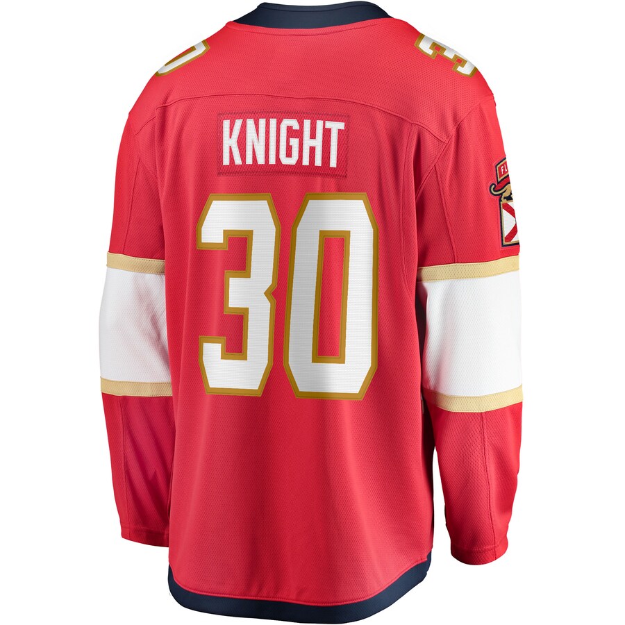 F.Panthers #30 Spencer Knight Supporters Branded 2017-18 Home Breakaway Replica Jersey Red Stitched American Hockey Jerseys