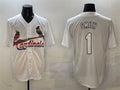 St. Louis Cardinals #1 Ozzie Smith White Cool Base Stitched Baseball Jersey