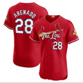 St. Louis Cardinals #28 Nolan Arenado 2024 City Connect Elite Player Jersey - Red Stitched Baseball Jersey