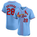 St. Louis Cardinals #28 Nolan Arenado Alternate Elite Player Jersey - Light Blue Stitched Baseball Jersey
