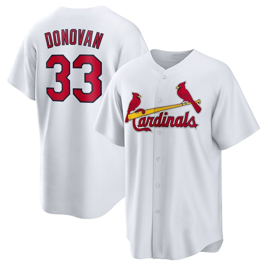 St. Louis Cardinals #33 Brendan Donovan Home Replica Jersey - White Stitched Baseball Jersey