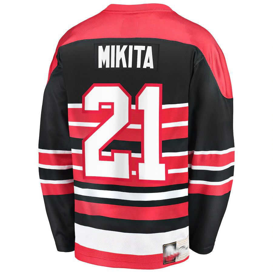 C.Blackhawks #21 Stan Mikita Supporters Branded Premier Breakaway Retired Player Jersey Red Stitched American Hockey Jerseys