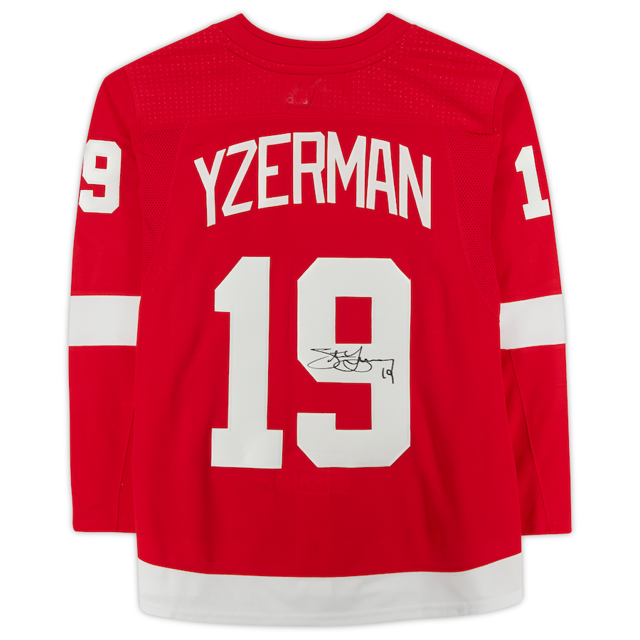 D.Red Wings #19 Steve Yzerman Supporters Authentic Autographed Jersey Red Stitched American Hockey Jerseys